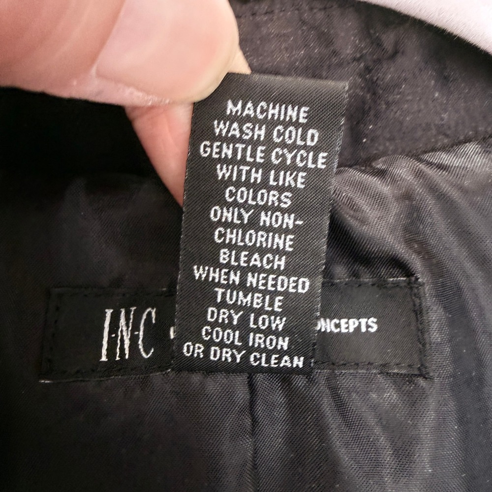 INC International Concepts Womens XL Black Ruched Sleeve Trench Coat Jacket - Picture 5 of 16